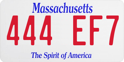 MA license plate 444EF7
