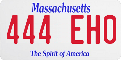 MA license plate 444EH0