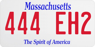 MA license plate 444EH2
