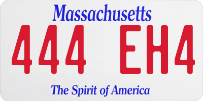 MA license plate 444EH4