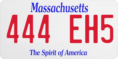 MA license plate 444EH5