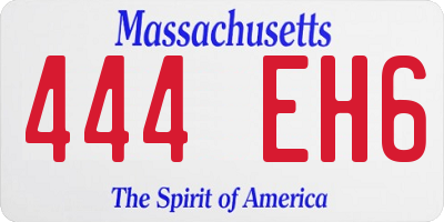 MA license plate 444EH6