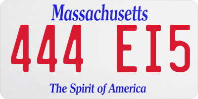 MA license plate 444EI5