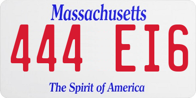 MA license plate 444EI6