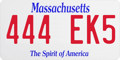 MA license plate 444EK5