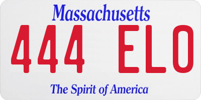 MA license plate 444EL0