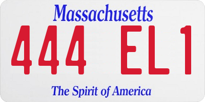 MA license plate 444EL1