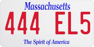 MA license plate 444EL5