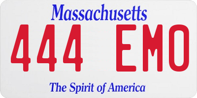 MA license plate 444EM0