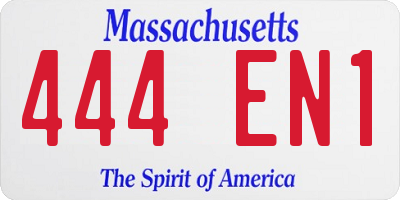 MA license plate 444EN1