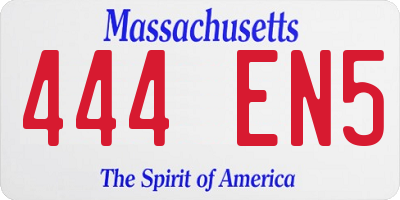MA license plate 444EN5