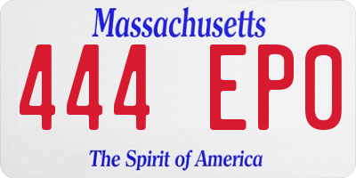 MA license plate 444EP0