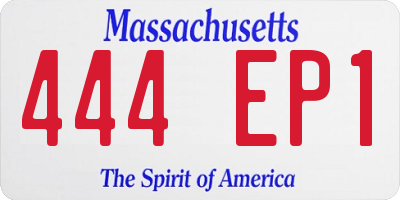 MA license plate 444EP1