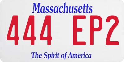 MA license plate 444EP2