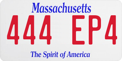 MA license plate 444EP4