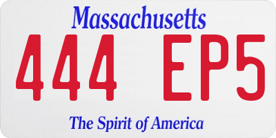 MA license plate 444EP5