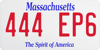 MA license plate 444EP6