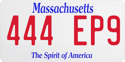 MA license plate 444EP9
