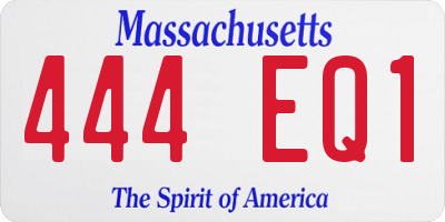 MA license plate 444EQ1