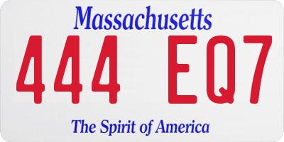 MA license plate 444EQ7