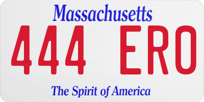 MA license plate 444ER0