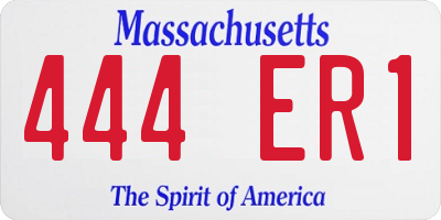 MA license plate 444ER1