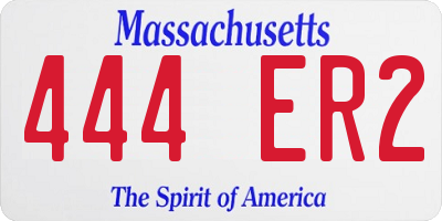 MA license plate 444ER2