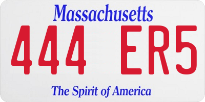 MA license plate 444ER5