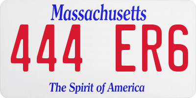 MA license plate 444ER6