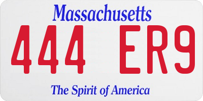 MA license plate 444ER9