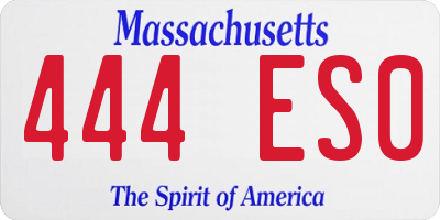 MA license plate 444ES0