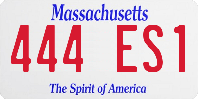 MA license plate 444ES1