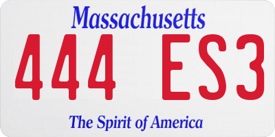 MA license plate 444ES3
