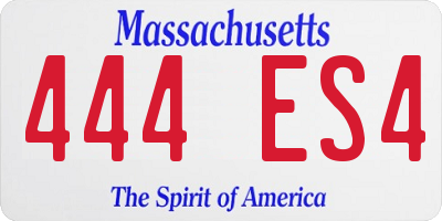 MA license plate 444ES4