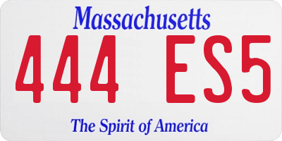 MA license plate 444ES5