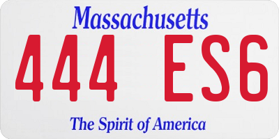 MA license plate 444ES6
