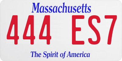 MA license plate 444ES7