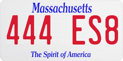 MA license plate 444ES8