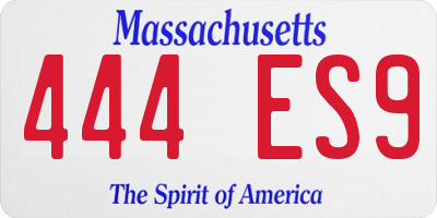 MA license plate 444ES9