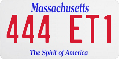 MA license plate 444ET1
