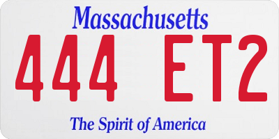 MA license plate 444ET2