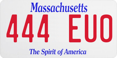 MA license plate 444EU0