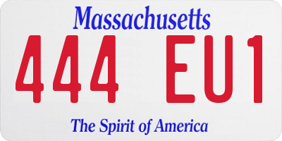 MA license plate 444EU1