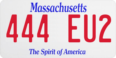 MA license plate 444EU2