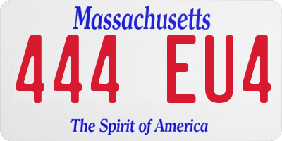 MA license plate 444EU4