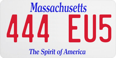 MA license plate 444EU5