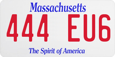 MA license plate 444EU6