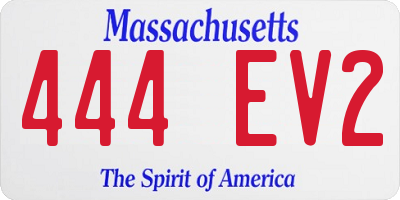 MA license plate 444EV2