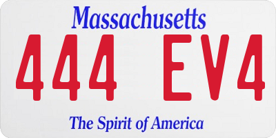 MA license plate 444EV4