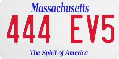 MA license plate 444EV5
